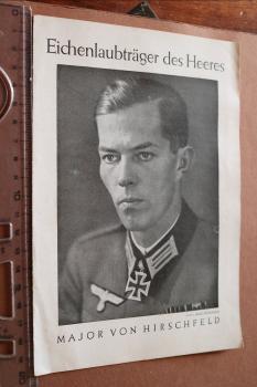 Broschüre Eichenlaubträger des Heeres - Major von Hirschfeld